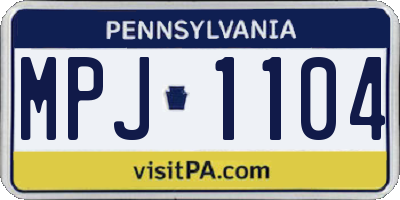 PA license plate MPJ1104