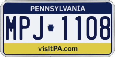 PA license plate MPJ1108