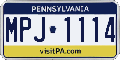 PA license plate MPJ1114