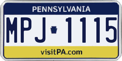 PA license plate MPJ1115