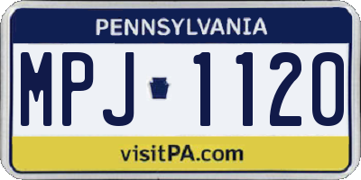 PA license plate MPJ1120