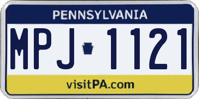 PA license plate MPJ1121