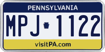 PA license plate MPJ1122