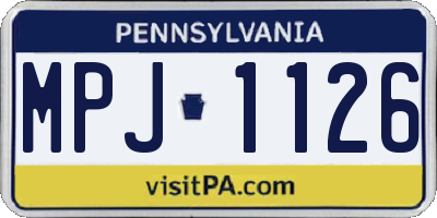 PA license plate MPJ1126