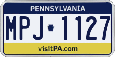 PA license plate MPJ1127