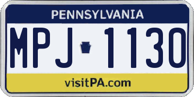 PA license plate MPJ1130