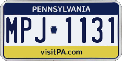 PA license plate MPJ1131