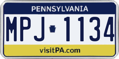 PA license plate MPJ1134