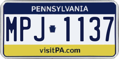 PA license plate MPJ1137