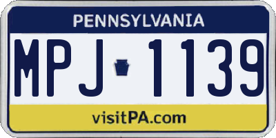 PA license plate MPJ1139