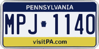 PA license plate MPJ1140