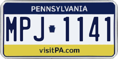 PA license plate MPJ1141