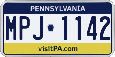 PA license plate MPJ1142