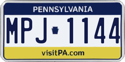 PA license plate MPJ1144