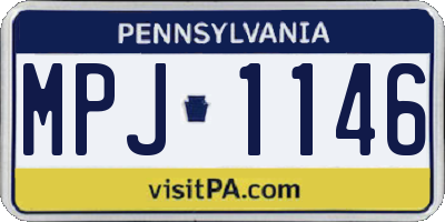 PA license plate MPJ1146
