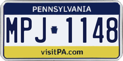 PA license plate MPJ1148