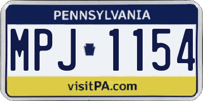 PA license plate MPJ1154