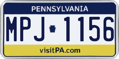 PA license plate MPJ1156