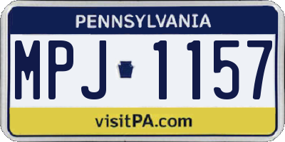 PA license plate MPJ1157