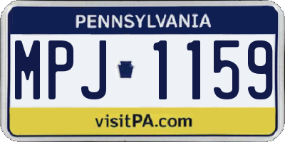 PA license plate MPJ1159