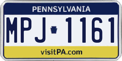 PA license plate MPJ1161