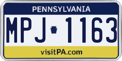 PA license plate MPJ1163