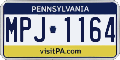 PA license plate MPJ1164