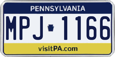PA license plate MPJ1166