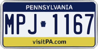 PA license plate MPJ1167