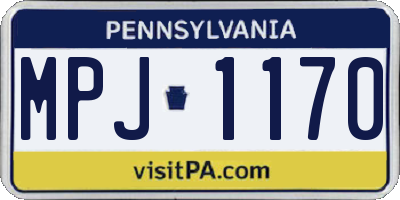 PA license plate MPJ1170