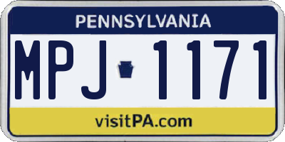 PA license plate MPJ1171