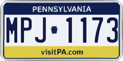 PA license plate MPJ1173