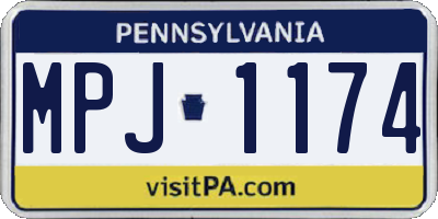 PA license plate MPJ1174
