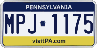 PA license plate MPJ1175