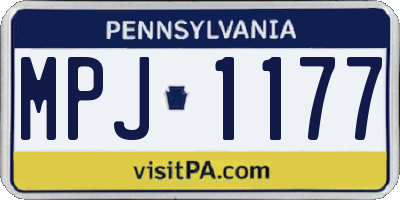 PA license plate MPJ1177