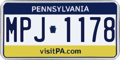 PA license plate MPJ1178