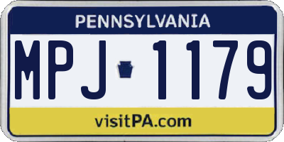 PA license plate MPJ1179