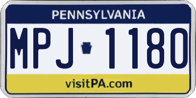 PA license plate MPJ1180