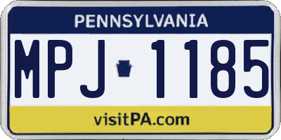 PA license plate MPJ1185