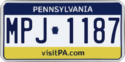 PA license plate MPJ1187