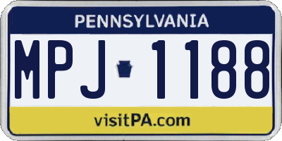 PA license plate MPJ1188