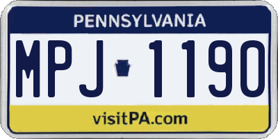 PA license plate MPJ1190