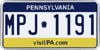 PA license plate MPJ1191