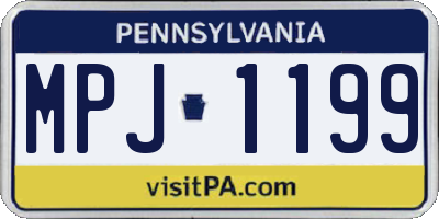 PA license plate MPJ1199