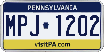 PA license plate MPJ1202