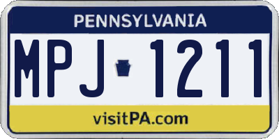 PA license plate MPJ1211