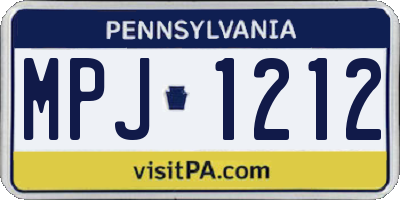 PA license plate MPJ1212