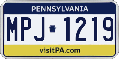 PA license plate MPJ1219