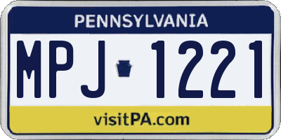 PA license plate MPJ1221