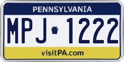 PA license plate MPJ1222